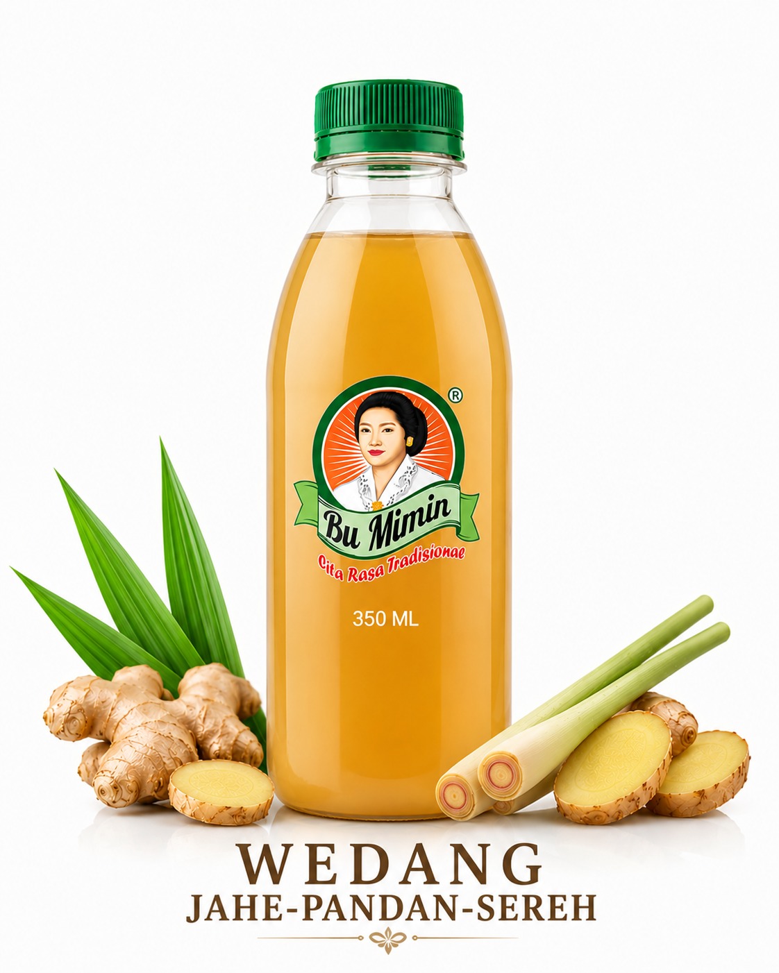 Wedang Jahe Pandan  Sereh 350 ml - Botol